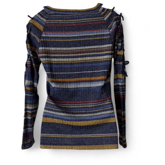 ‎Striped Laced Up Arm Top - Picture 2 of 14